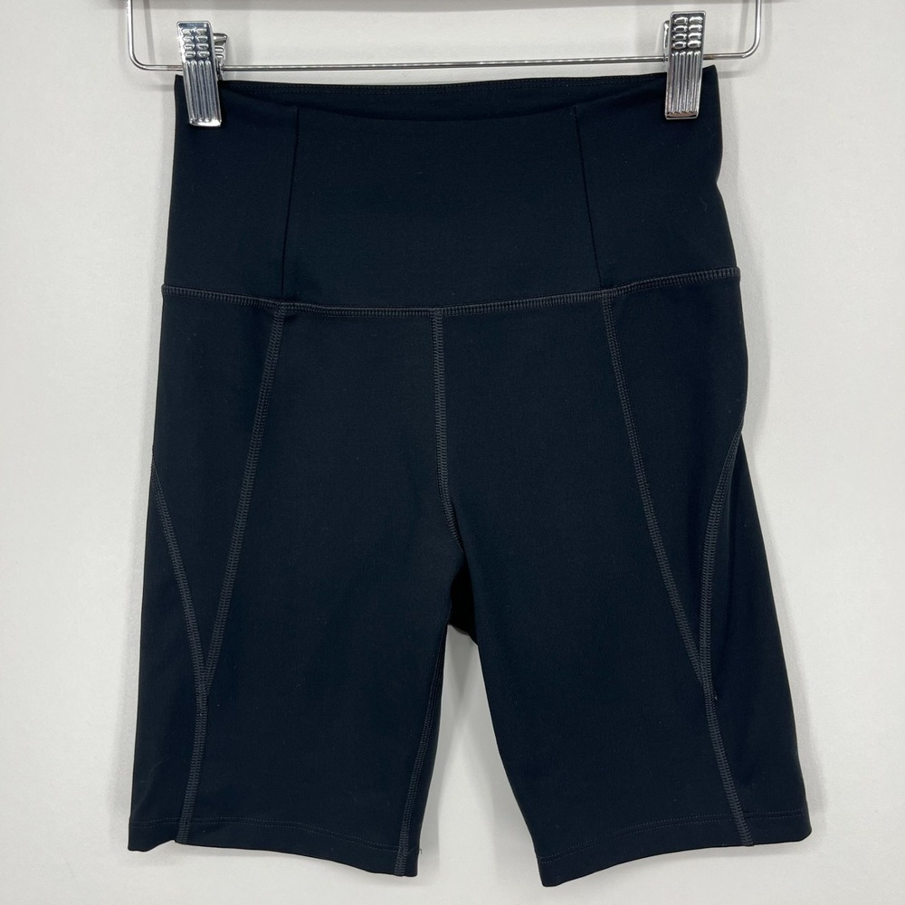 Girlfriend Collective Biker Shorts Women's XS Black Solid Pockets Compression